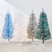 Best Choice Products 4ft Prelit Colored Christmas Tree, Battery-Powered LED Lights, Eight Lighting Modes, Lavender
