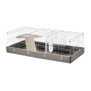 Vibrant Life Soft Sided Guinea Pig Habitat, Indoor Outdoor Canvas Bottomed Small Animal Cage, Gray White, 48.03 in x 27 in x 14.17 in