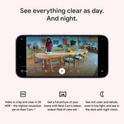 Google Nest Cam Indoor Wired 3rd Gen, 2K HDR Video, Night Vision, 152 Field of View, Two-Way Audio, Gemini Technology, Hazel