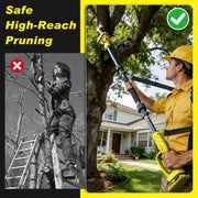 Gisam 2-in-1 Electric Pruning Shears Cordless with Adjustable Pole, 1400W Brushless Motor, 13.5 Ft Reach, 1.6 Inch Cut Diameter, Dual 2.0Ah Batteries, 0-180 Vertical Rotation