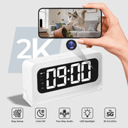 Picturesky Smart Clock Camera Wireless Security Camera 2K HD, Dual-Band 5G & 2.4G WiFi, AI Human Detection, Full-Color Night Vision, Two-Way Audio, White