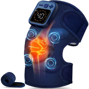 KingPavonini Wireless Knee Massager with Heat and Vibration, 4 Motors, 5 Heating Levels, Blue