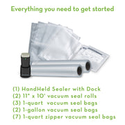 FoodSaver FM2000 Vacuum Sealer Machine with HandHeld Vacuum Sealer, Bags & Rolls, Bonus Pack, Black