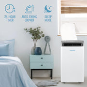 Keystone Portable Inverter Air Conditioner, 12,000 BTU ASHRAE/10,000 BTU DOE, White, Cools Up to 450 Sq Ft, Remote Control, Washable Filter, Model KSTAP10PINV