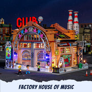 FUNWHOLE Music Dance Hall Lighting Street View Building Bricks Set, 2654 Pieces, Multicolor