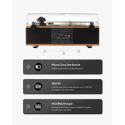 ANGELS HP-H019-0R-US HORN Vinyl Record Player Bluetooth Turntable