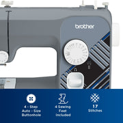 Brother LX3817G 17-Stitch Portable Full-Size Sewing Machine Grey