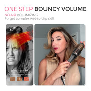 TYMO STYLUX Heated Round Brush, 3-in-1 Styling Tool with 1.7-Inch Ceramic Barrel, T-Gloss Keratin Coating, Dual Voltage, Black