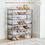 Better Homes & Gardens Farmhouse 3 Tier Shoe Rack, Rustic Gray, 30 in W x 12 in D x 18 in H, Holds 12 Pairs, BH1801609920