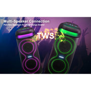 Migear Intl Fisher Portable Bluetooth Speaker PA Stereo System, Dual 6.5