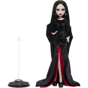 Monster High Morticia Addams Collector Doll, Black Velvet Gown with Crimson Satin Underskirt, Accessories, Stand, 11.22 in, 2LH06XI24W02