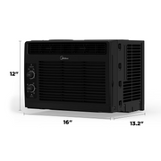 Midea MAW05M1WBL-T 5,000 BTU Mechanical Window Air Conditioner, Black, Covers Up to 150 Sq. Ft., Easy Installation