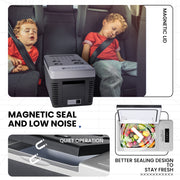 Simzlife Portable Car Refrigerator, 19QT 18L, Energy Efficient 3D Cooling, Frost Free, Magnetic Seal, Black, ZX-CFC-18-S
