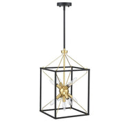 TOBILI 9-Light Modern Rectangle Lantern Pendant Light 19'' H X 10'' W X 10'' D - Adjustable Hanging Height