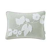 Beautiful by Drew Barrymore Boucle Embroidered Floral Decorative Pillow by Drew Barrymore, Sage