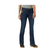 Wrangler Women's Riggs Workwear Bootcut Work Jeans, Light Stone, Mid Rise, 4-Way Stretch, 5 Pocket, 14W x 32L, 3WF05LS