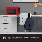 Magic Chef Countertop Microwave Oven, 0.9 Cu Ft, 900 Watts, Digital Touch Controls, Child Safety Lock, Red, MC99MR