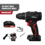 Hyper Tough 80017 20V Max Brushless Cordless Drill Driver with 1.5Ah Lithium-Ion Battery and Charger