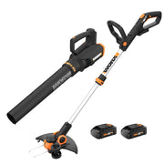 Worx 20V Cordless 12 in. String Trimmer and Turbine Leaf Blower Combo with 2 Batteries and Charger WG928