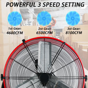 TMWINGS 24 Inch Air Circulation High Velocity Red