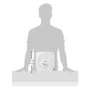 Impress 9 Inch Box Fan, 3-Speed, Whisper-Quiet Operation, Easy Rotary Switch, White, IM-719BX