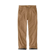 Carhartt Mens Relaxed Straight Rigby Lined Dungaree Work Pants, Rugged Flex Stretch Canvas, Dark Khaki, 50W x 32L, 80967049