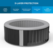 Avenli Oasis Inflatable Hot Tub Spa, 2-3 Person, 181 Gallon Capacity, 105 Water Jets, Rapid Heating to 104F, Black, Includes Insulated Cover, AV2000SP