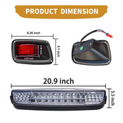 Partiue LED Golf Cart Light Kit for EZGO TXT 1996-2013, 12V Headlight Bar with Left and Right Taillights, Wiring Harness Included, Fits Gas and Electric Models