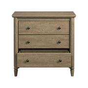 My Texas House 437237 Monroe 3 Drawer Nightstand with USB, Brushed Oak Finish