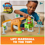 Spin Master Paw Patrol Lift & Race Dino Playset with 25 cm Brachiosaurus, Marshall Pup Squad Racer, Rhubarb Figure, Multicolored, 6075941