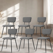 Ktaxon Set of 6 Modern Tech Fabric Padded Kitchen Side Chairs, Gray
