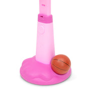 Delta Children Minnie Mouse Plastic Basketball Set, Adjustable Height 3.68-4.58 ft, Includes Basketball and Air Pump, Pink, TY86584MN-1057