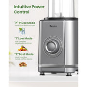 Vewior B5 1200W Smoothie Blender for Shakes and Smoothies, Kitchen Personal Blenders and Grinder Combo, Silver
