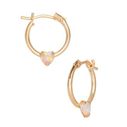 Brilliance Fine Jewelry 14KT Yellow Gold Hoop Heart Earrings - Clip in Closure