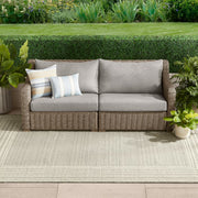 Better Homes & Gardens BH5708811816080 Bellamy Outdoor 1 Piece Sofa, Gray Wicker/Gray Cushion