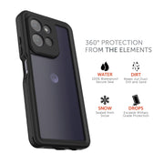 Body Glove Tidal Waterproof Phone Case with Built-in Screen Protector, Slim Clear Gloss Back with Matte Sides, Black, Compatible with Motorola moto g (2026), Drop Tested to 6 Feet, 100145548