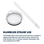 YETI Rambler 25 oz Straw Mug, Insulated Stainless Steel, White, 21071501801