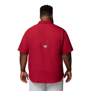 Columbia Men's PFG Tamiami II Short Sleeve Shirt, UPF 40 Sun Protection, Moisture-Wicking, Breathable Venting, Beet, X-Large Tall, 128705