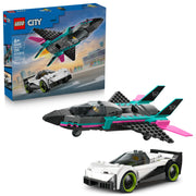 LEGO City Jet vs Car Building Toy, 259 Pieces, Multicolor, Ages 6+, 6585630