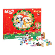 Moose Toys Bluey Mini Figures Christmas Advent Calendar, 24-Day Countdown with 4 Festive Mini Figures, 12 Accessories, Stickers, and Paper Standees