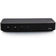 C2G USB-C Hybrid Triple 4K Display Docking Station, 130W Power Delivery, HDMI, DisplayPort, Ethernet, USB-A and USB-C Ports, Black, C2G54538