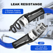 Ktoebyco 50FT Heated Water Hose for RV, Self-Regulating Heating System, -45F Anti-Freeze, Lead-Free, BPA-Free