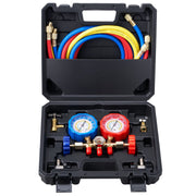 KFFKFF AC Manifold Gauge Kit, 3-Way Mount, Brass, 11.2 in x 10 in x 3.5 in, WZ--A301