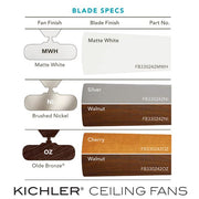 Kichler 330242 Bowen Indoor Ceiling Fan 52-in Brushed Nickel (5-Blade)