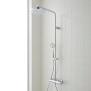 Signature Hardware SH441121CP Hollybrook Thermostatic Exposed Pipe Shower System with Rainfall Shower Head