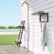 Signature Hardware 559577 Keanu Stainless Steel Outdoor Shower System with Shower with Hand Shower Stainless Steel Showers Shower System Traditional