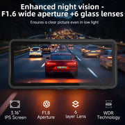 FFN 1080P Dual Dash Cam Front and Rear - Enhanced Night Vision
