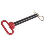 Koch Industries Steel Hitch Pin, Forged Heat-Treated Steel, Red Vinyl Coated Handle, 1.25 in Diameter, 8.5 in Length, Powder-Coated Black Finish, 4011823