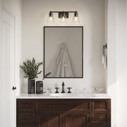 Better Homes and Gardens 22 in. Modern Dimmable 3-Light Bronze Bathroom Vanity Light with Clear Glass Shade BH24W20001020WM