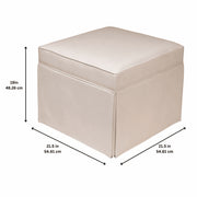 My Texas House Alamo Skirted Ottoman, Taupe Polyester Fabric, Square, Hinged Lid Storage, Indoor Seating